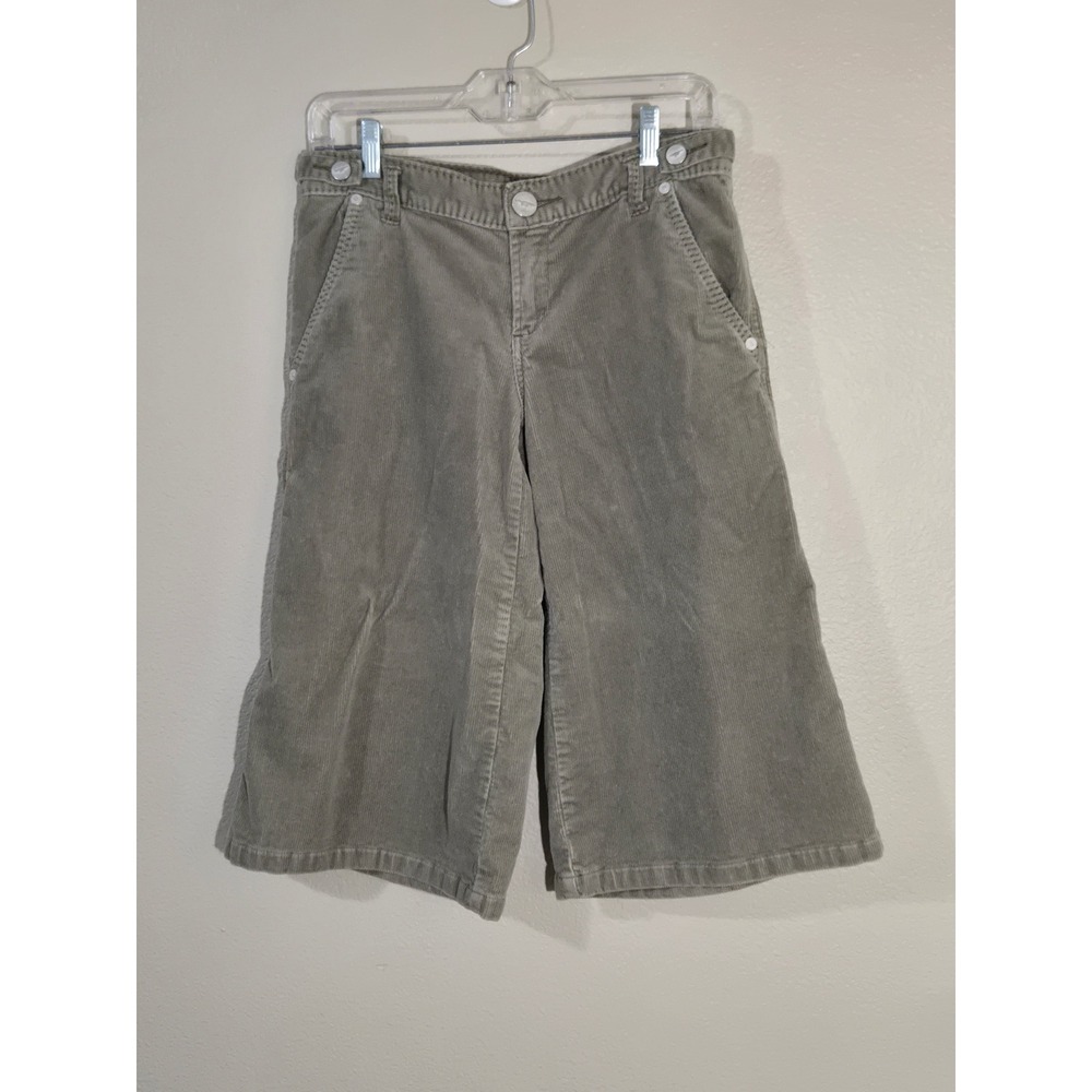 BCBGMAXAZRIA Chloe Corduroy Jorts Brown Y2k Wide Leg Crop Pants Size 27